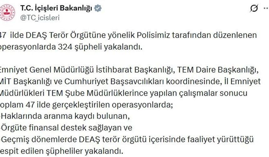 47 ilde DEAŞ operasyonları: Yüzlerce gözaltı