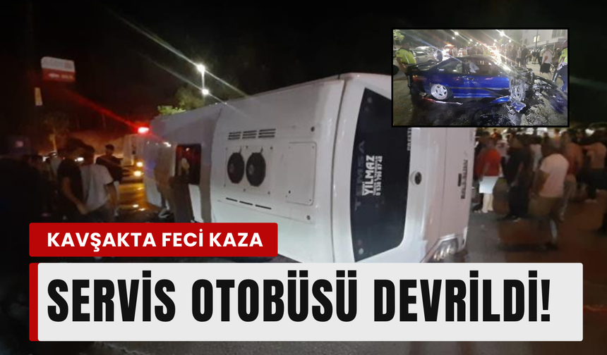 Aliağa'da servis otobüsü devrildi: 4 yaralı