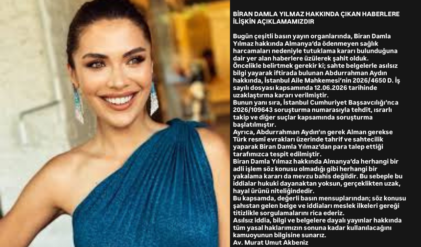 Biran Damla Yılmaz’ın avukatı duyurdu: İddialar asılsız!