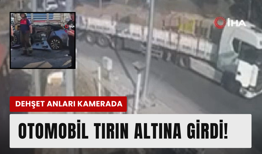 Bornova'da korkunç kaza: Otomobil tırın altına girdi!