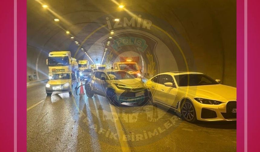 İzmir'de tünel içinde zincirleme kaza: Trafik kilitlendi!