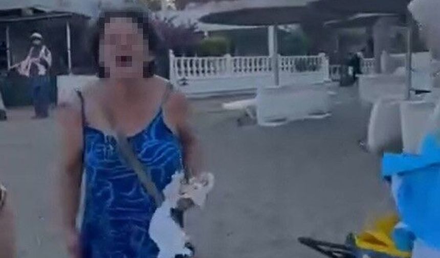 İzmir'de plajda yaşanan sözlü saldırı cep telefonu kamerasına yansıdı