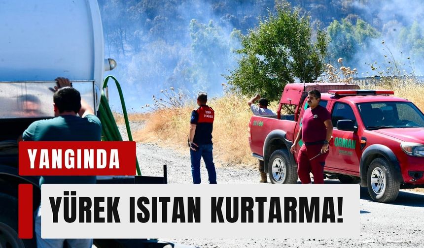 İzmir'deki yangında yürek ısıtan kurtarma!