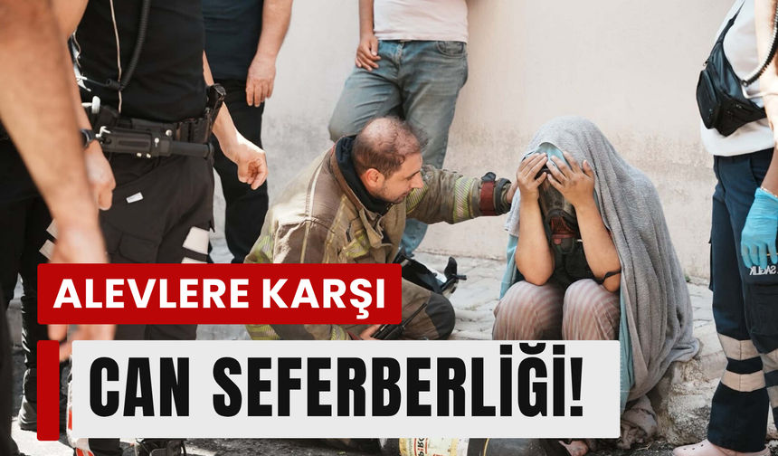 Bayraklı'da korkutan yangın: Mahsur kalan 10 kişi kurtarıldı!