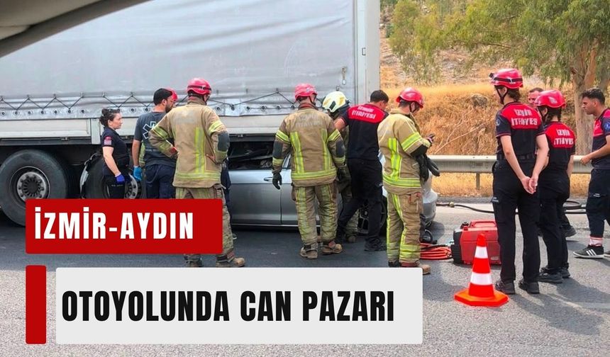 Torbalı’da feci kaza: Otomobil tırın dorsesine saplandı