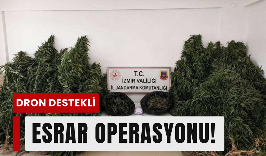 Dron havalandı, 13 kilo esrar ele geçirildi!