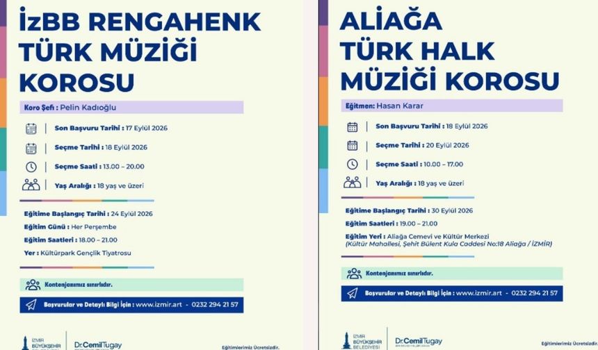 İzmir Büyükşehir Belediyesi'nden müzik severlere iki yeni koro