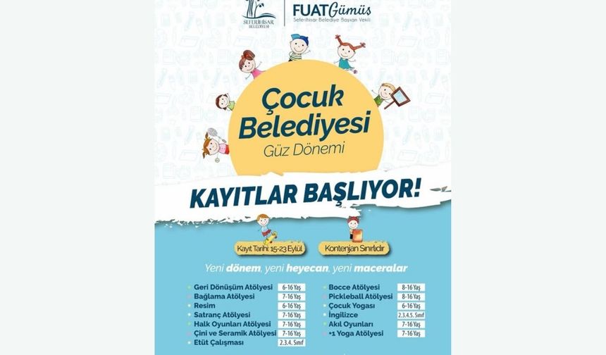 Seferihisar Çocuk Belediyesi’nde güz dönemi kayıtları başlıyor