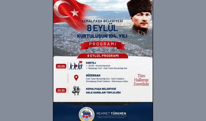 Kemalpaşa’da kurtuluşun 104. Yılı coşkuyla kutlanacak