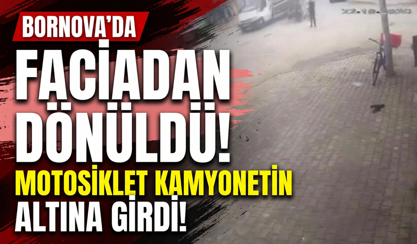 Bornova’da motosiklet kazası: Sürücü şans eseri kurtuldu!