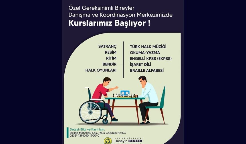 Buca’da özel gereksinimli bireylere ücretsiz kurs desteği