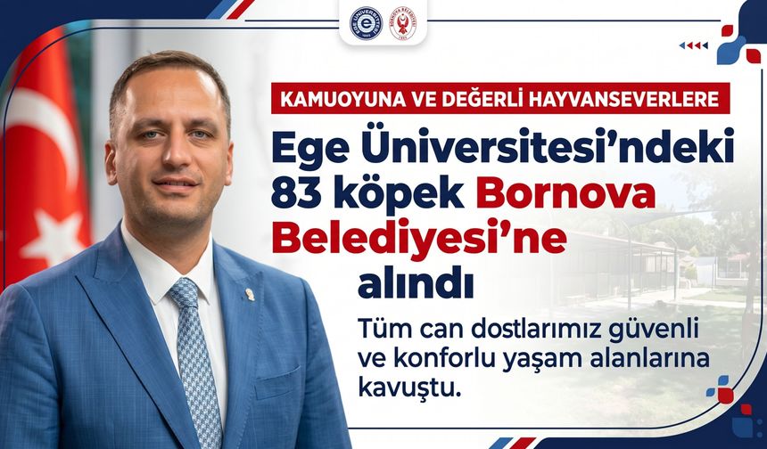 Ege Üniversitesi’ndeki 83 köpek Bornova Belediyesi’ne alındı