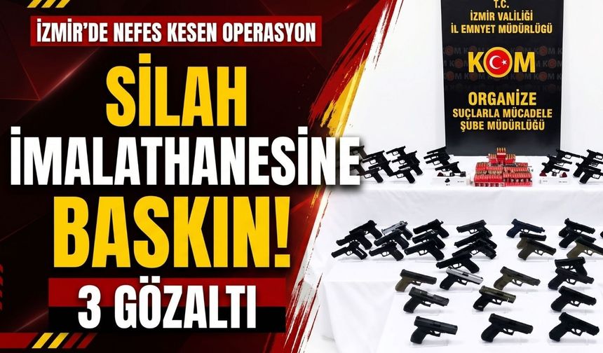 Kemalpaşa’da silah imalathanesine operasyon: 3 gözaltı