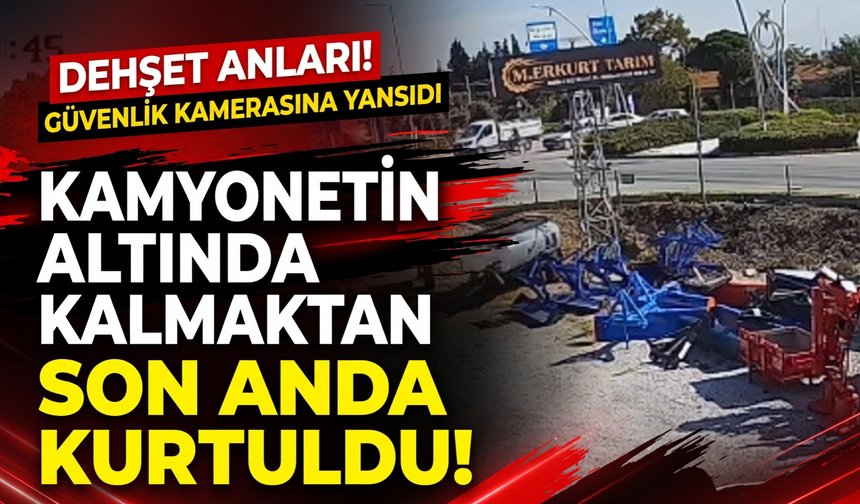 Kamyonet çarptı, faciadan kıl payı kurtuldu!