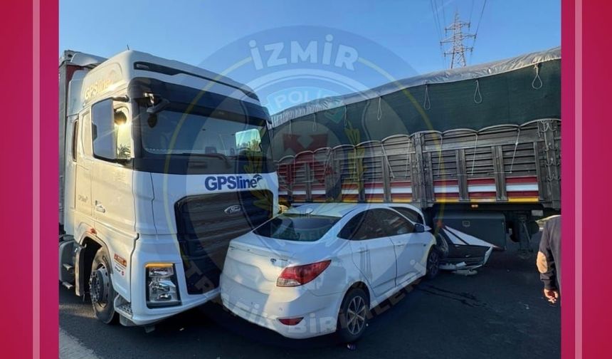 İzmir otoyolunda kaza: 3 kilometrelik yoğunluk oluştu