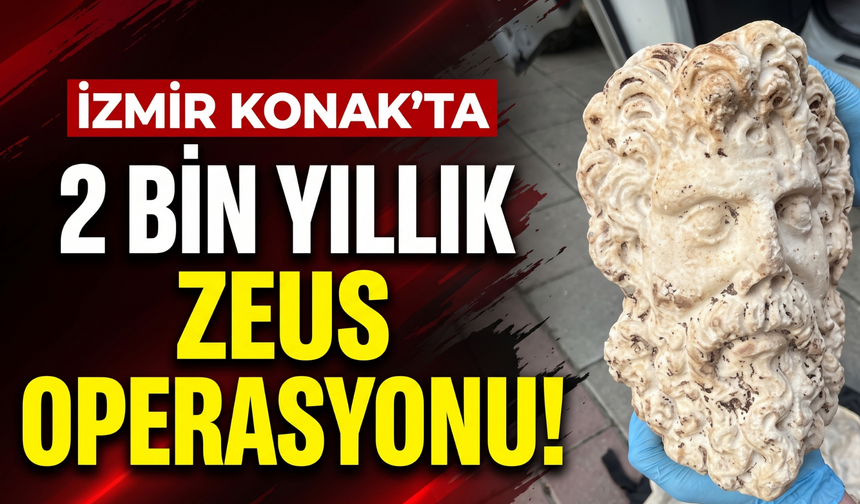 İzmir’de tarihi Zeus heykeli ele geçirildi: 3 gözaltı!