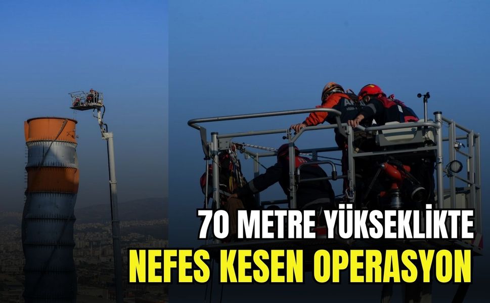Bornova’da korku dolu anlar: İşçileri 90 metrelik merdivenle kurtardılar