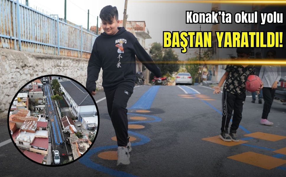 Konak’ta okul yolu baştan yaratıldı! Çocuklar bu manzaraya bayıldı
