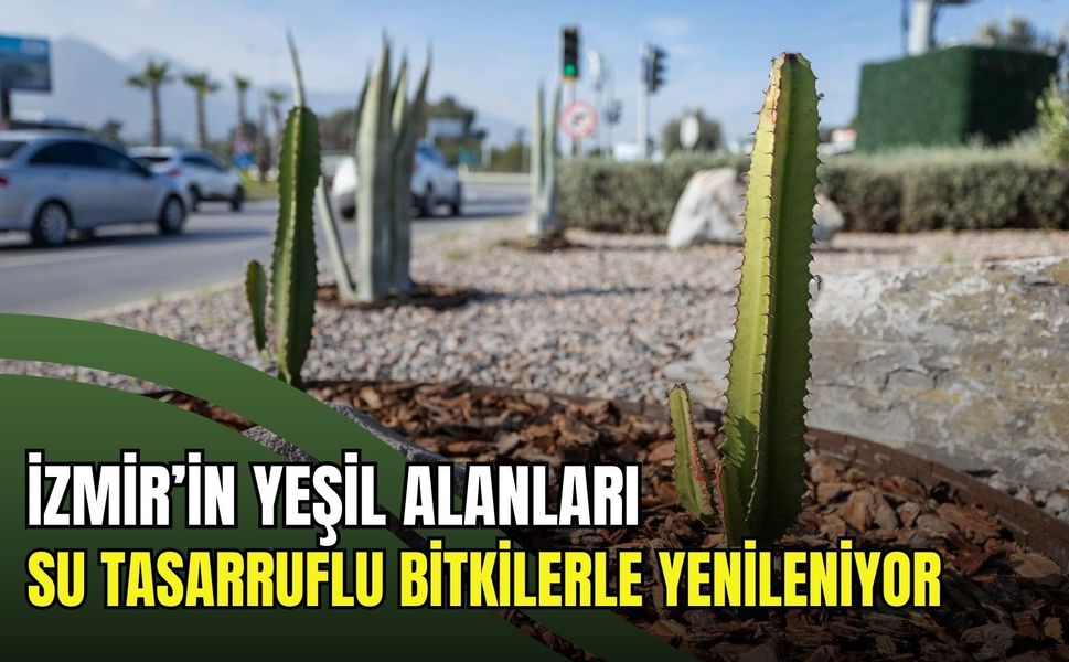 İzmir’in yeşil alanları su tasarruflu bitkilerle yenileniyor