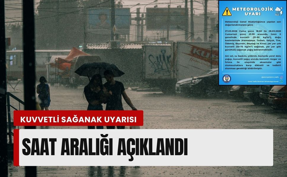 İzmir için kuvvetli sağanak uyarısı: Saat aralığı açıklandı