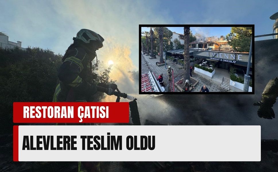 Karşıyaka'da restoran çatısı alevlere teslim oldu