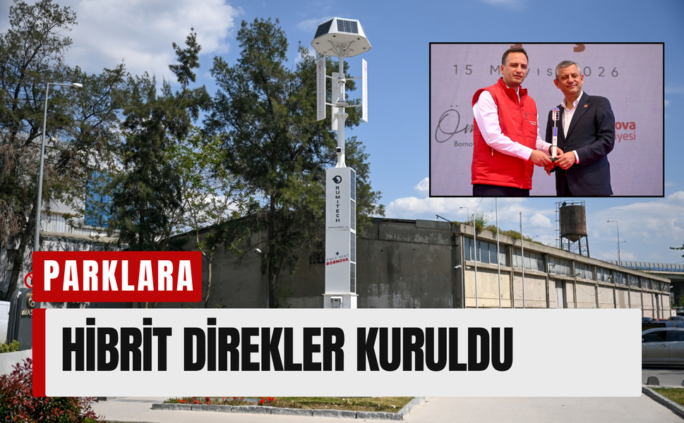 Bornova’da parklara hibrit direkler kuruldu