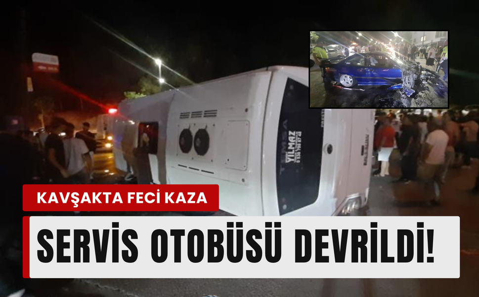 Aliağa'da servis otobüsü devrildi: 4 yaralı