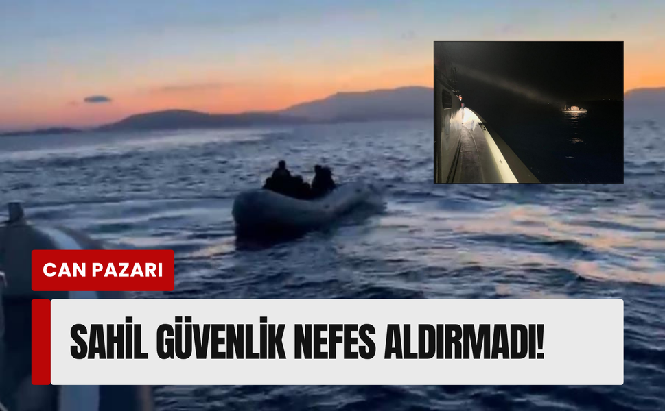 Çeşme açıklarında çifte operasyon: 46 göçmen