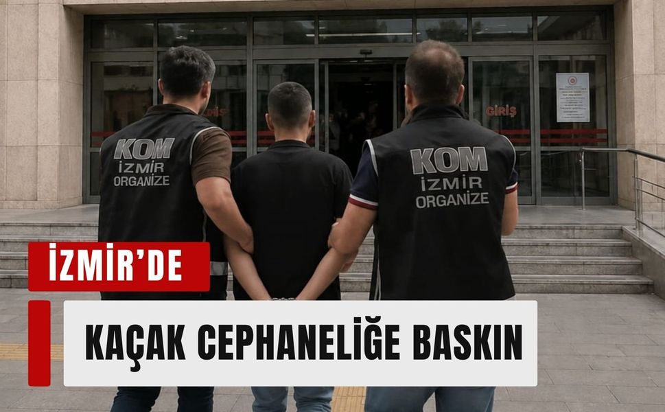 İzmir'de operasyon: Kaçak cephaneliğe baskın