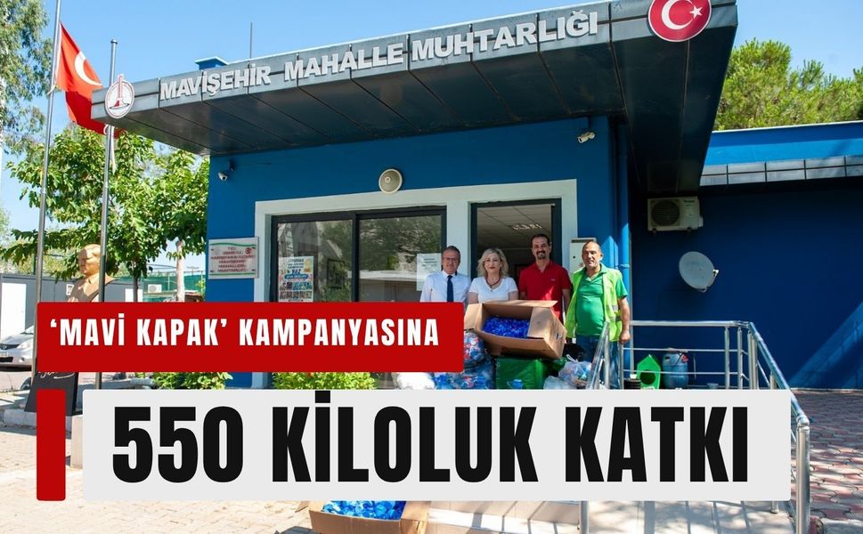Muhtarlardan ‘Mavi Kapak’ kampanyasına 550 kiloluk katkı