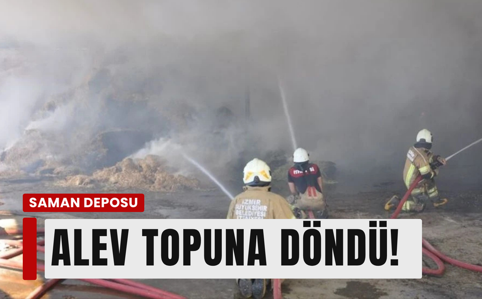 Ödemiş'te saman deposunda yangın! Çok sayıda balya kül oldu!