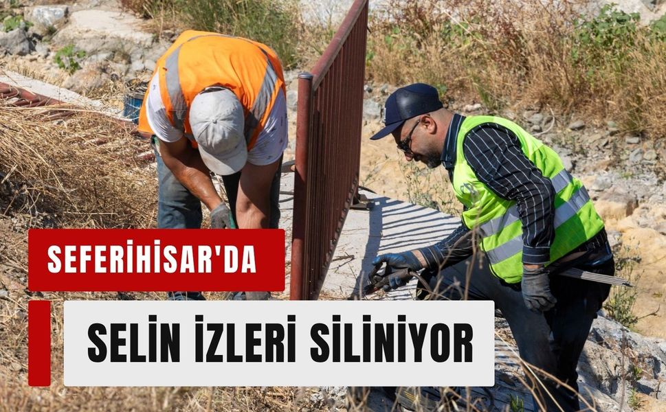İzmir Büyükşehir'den Seferihisar'da sel mesaisi