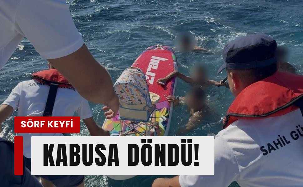 Ege'de can pazarı: Dalgaların sürüklediği 5 sörfçü kurtarıldı!