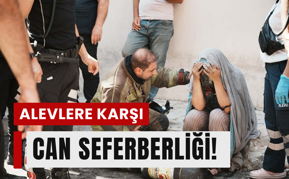 Bayraklı'da korkutan yangın: Mahsur kalan 10 kişi kurtarıldı!