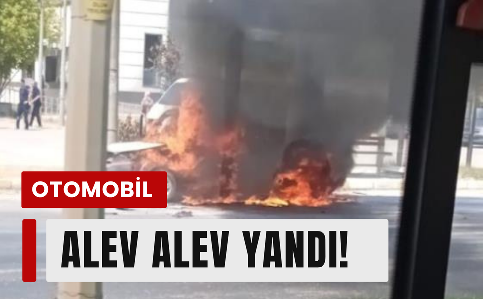 Buca'da otomobil alev alev yandı!