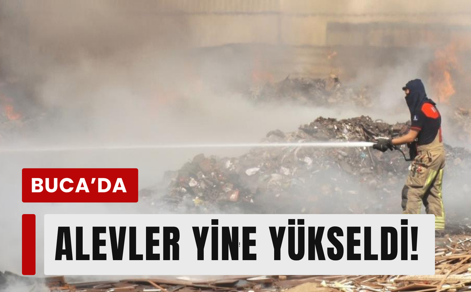 Buca’da çöplükte yangın alarmı!