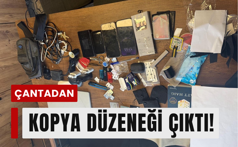 Öğretmeini çantasından kopya düzeneği çıktı!