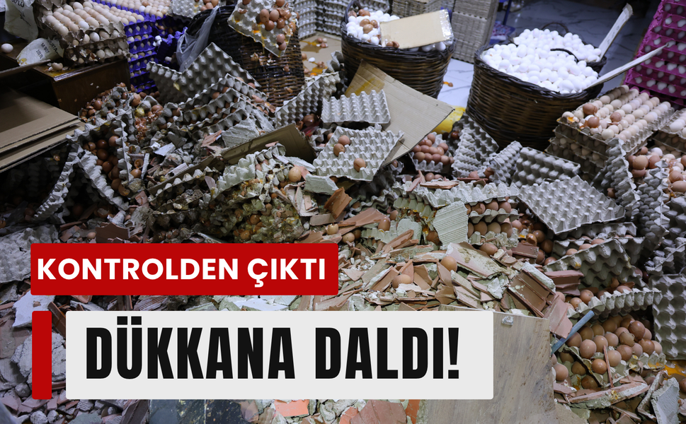 İzmir'de otomobil iki iş yerine daldı: Binlerce yumurta kırıldı!