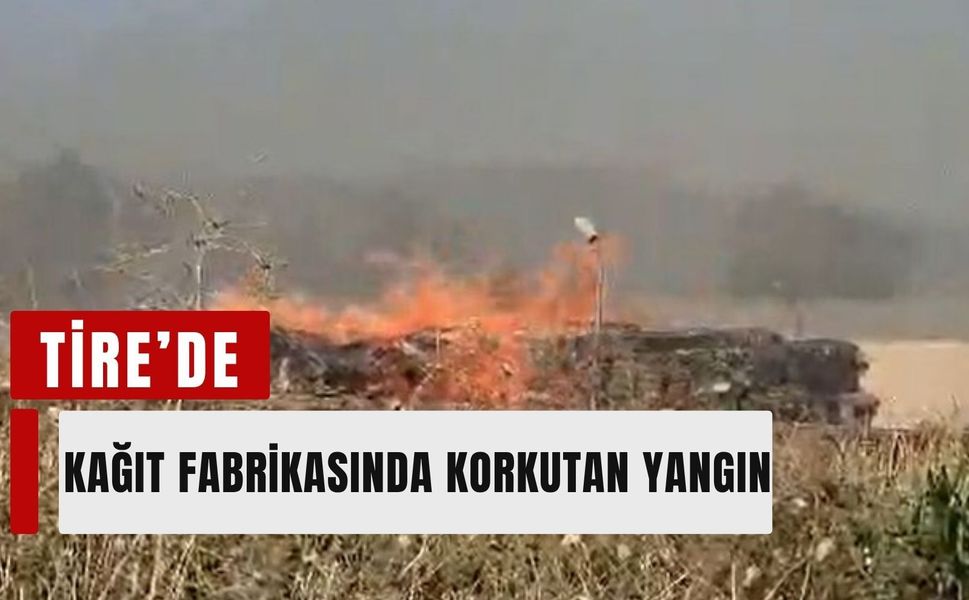 Tire'de kağıt fabrikasının deposunda yangın