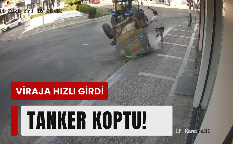 Buca’da korku dolu anlar: Tanker savruldu!