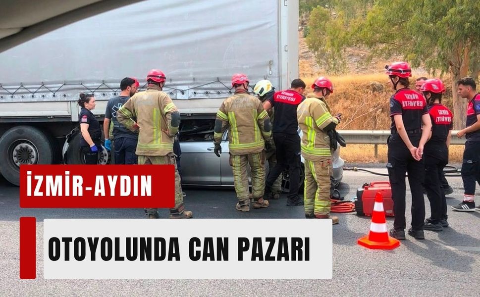 Torbalı’da feci kaza: Otomobil tırın dorsesine saplandı