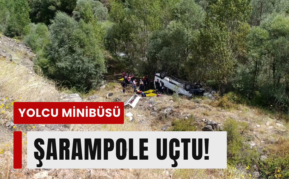 Yolcu minibüsü şarampole uçtu: 4'ü ağır 10 yaralı!