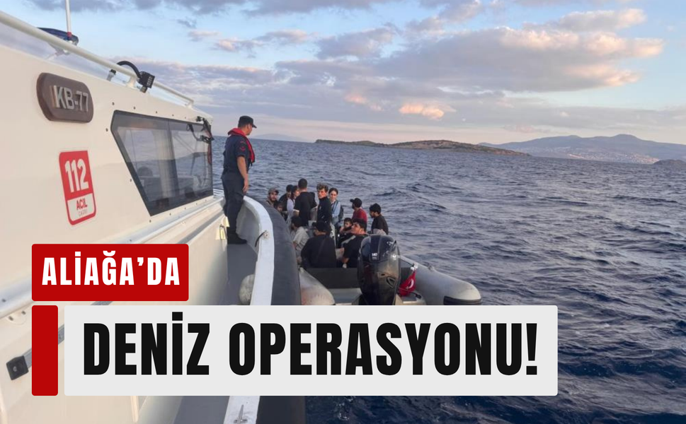 Aliağa açıklarında 15 düzensiz göçmen yakalandı!