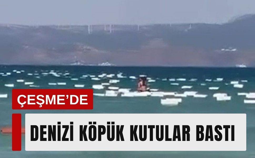 Çeşme’de denizi köpük kutular bastı