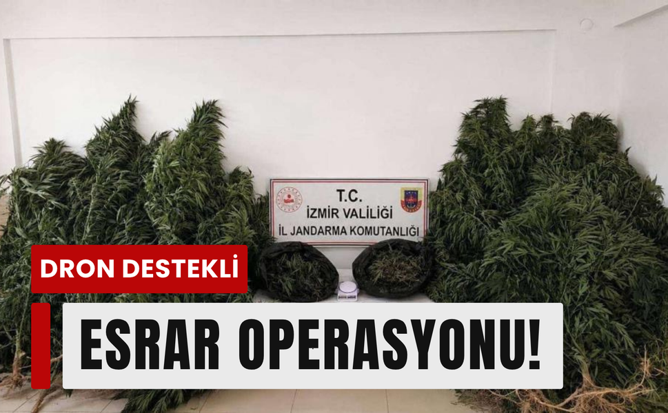 Dron havalandı, 13 kilo esrar ele geçirildi!