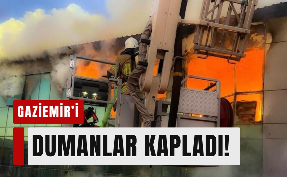 Gaziemir’de iş yerinde yangın paniği!