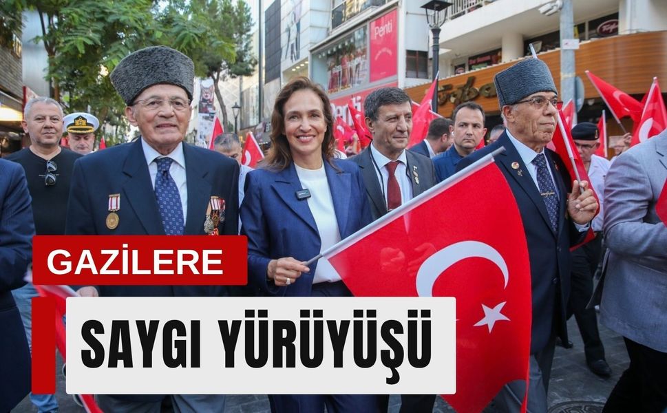 Karşıyaka’da gazilere saygı yürüyüşü