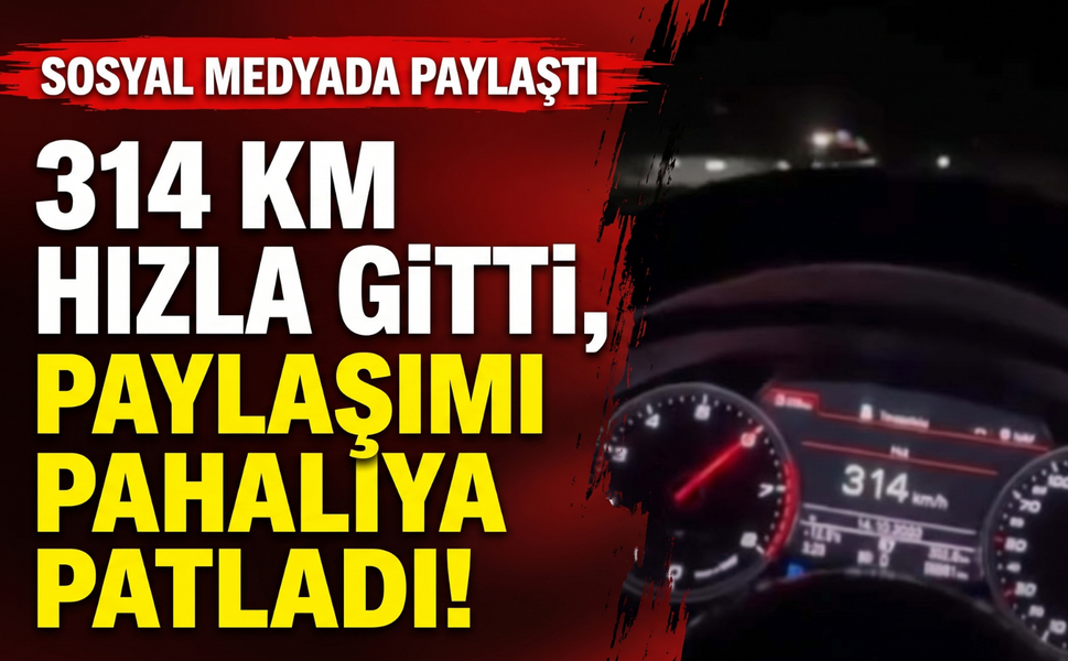 314 kilometre hızla gitti, görüntüleri başına iş açtı!