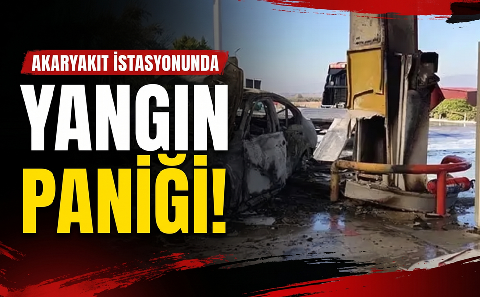 Kınık’ta korkutan kaza! Otomobil alev alev yandı!