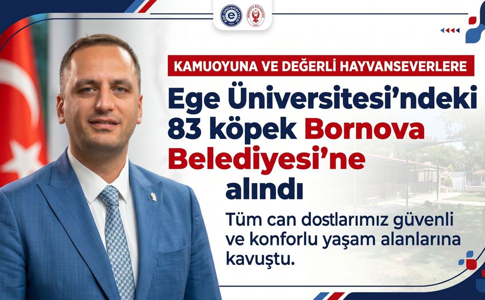 Ege Üniversitesi’ndeki 83 köpek Bornova Belediyesi’ne alındı